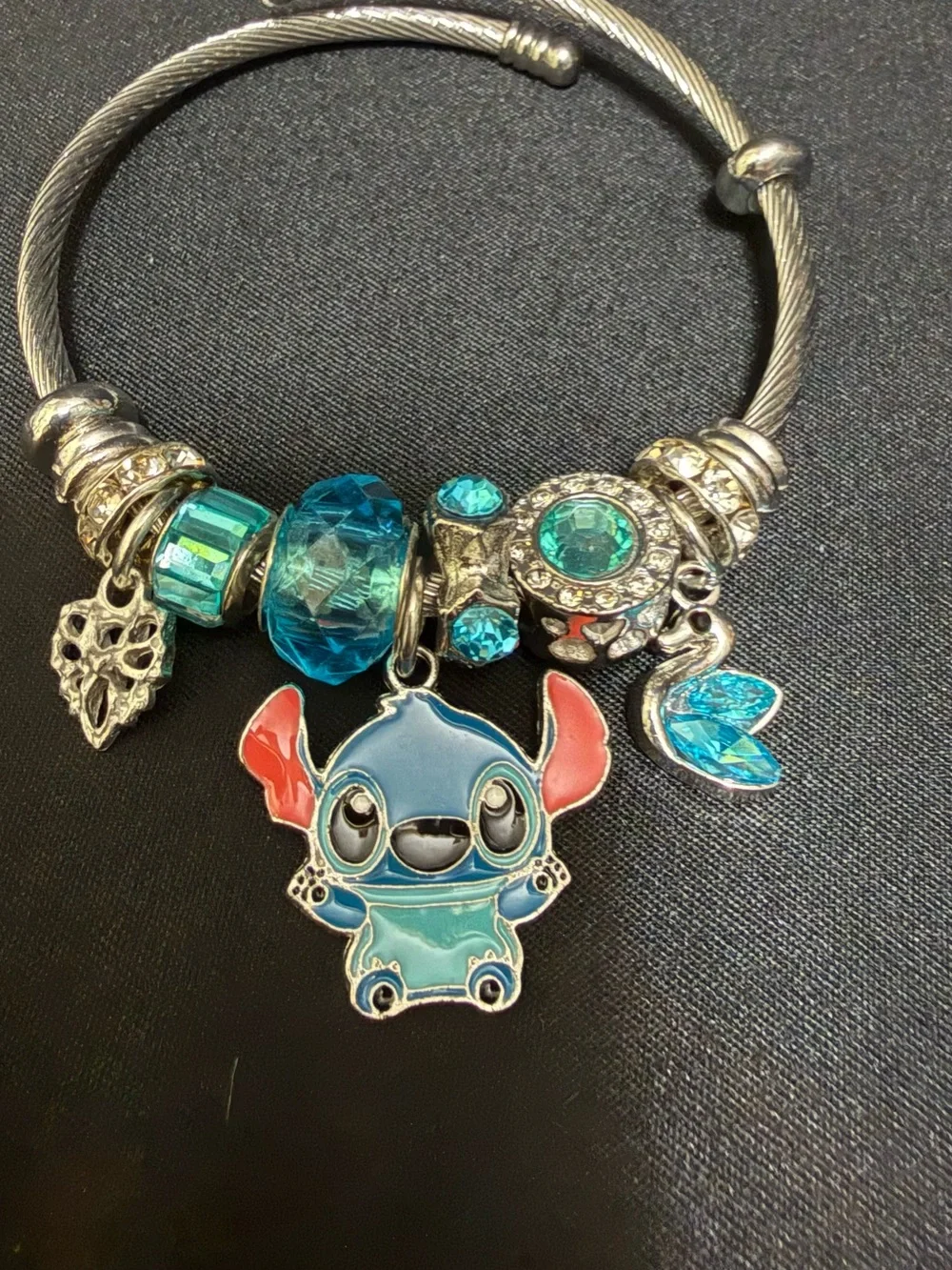 Stitch Teal Charm Bracelet for Kids -
